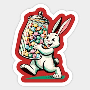 Cute bunny carrying candies Sticker